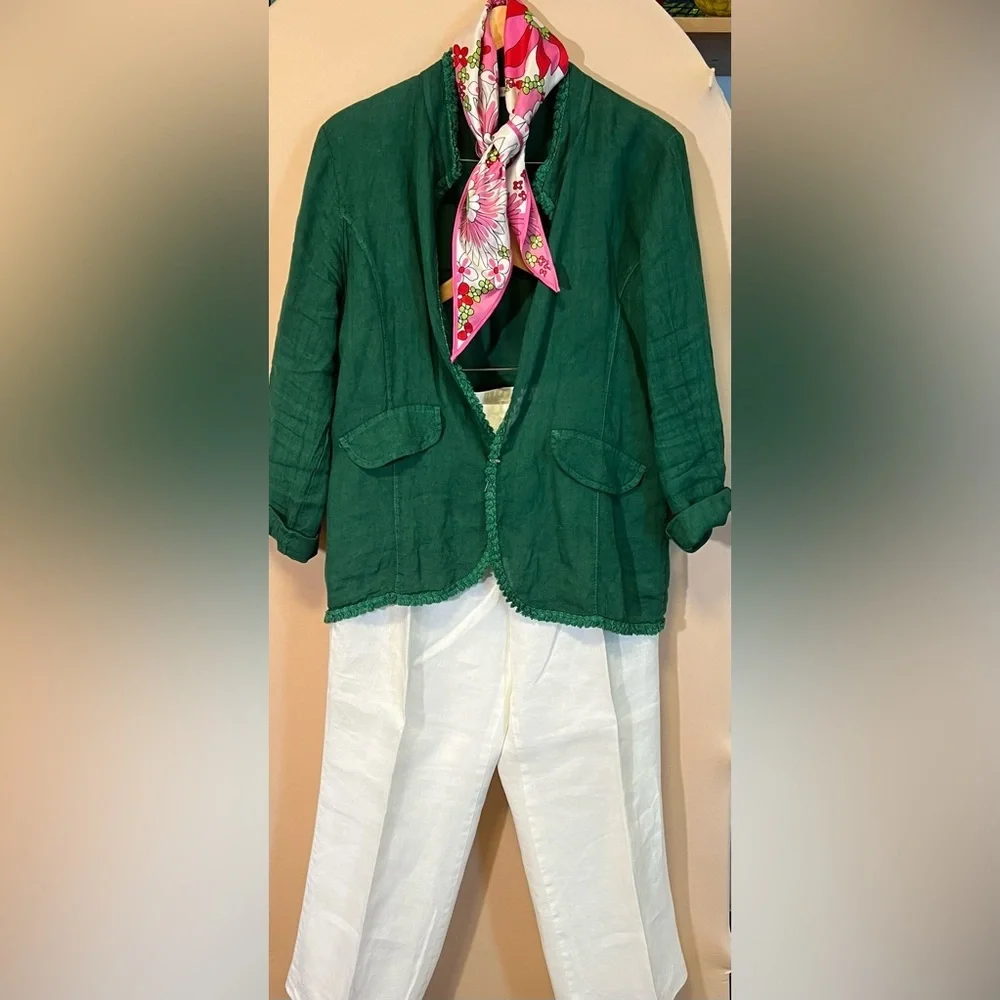 Italian Linen Loose Jacket - Picture 4 of 5